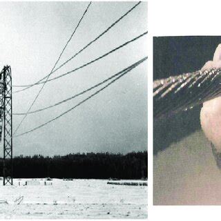 Example cases of ice accretion on overhead power network cables; source ...