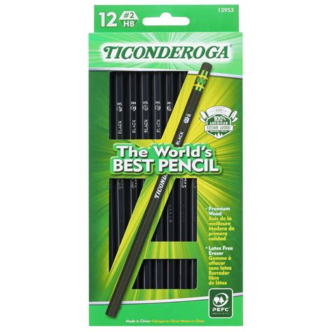 Ticonderoga Number 2 Soft Pencils, Wood-Cased Graphite Black Pencil, 12 Count – Walmart ...