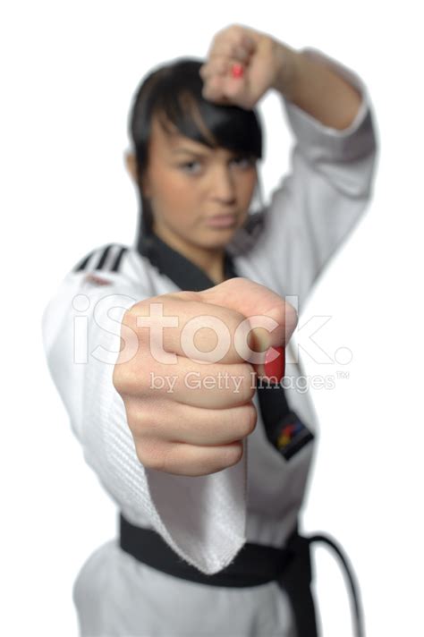 Taekwondo. Woman In A Kimono On The White Background Stock Photo | Royalty-Free | FreeImages