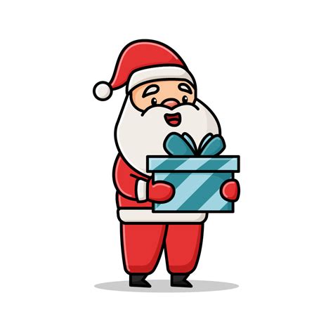 Santa Holding Gift Royalty Free Stock SVG Vector and Clip Art