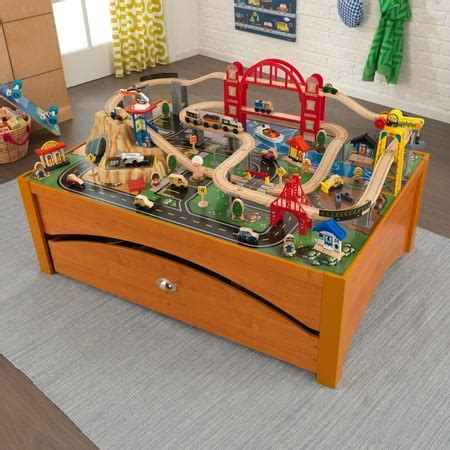 KidKraft Honey Metropolis Table & Train Set - 17496 - Walmart.com