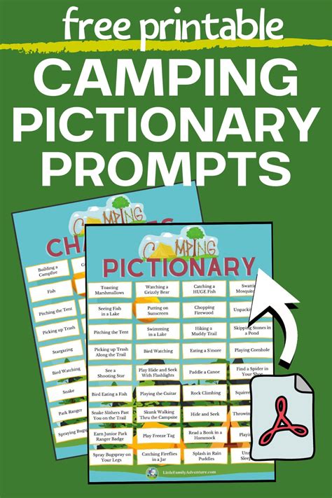 Fun Camping Charades and Pictionary Ideas and Printables