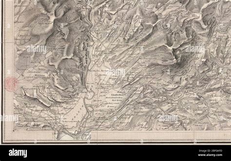 One-inch map of the route of the Ffestiniog Railway about 1840, showing the inclined plane that ...