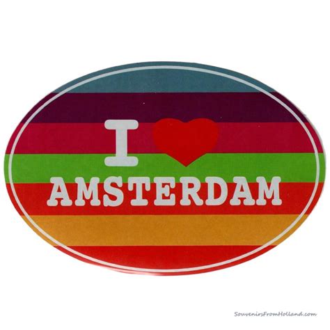 I love Amsterdam Rainbow Flag Bumper Sticker - Car Stickers • Souvenirs from Holland