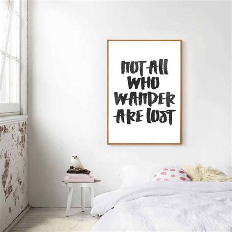 Not All Who Wander Are Lost Poster Black White Wall Decor - Etsy