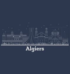 Algiers city skyline Royalty Free Vector Image