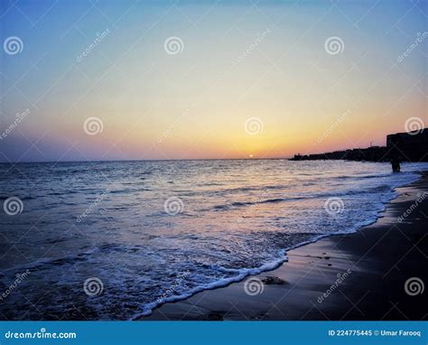 Manora Beach at Sunset Time Stock Image - Image of shore, amazing: 224775445