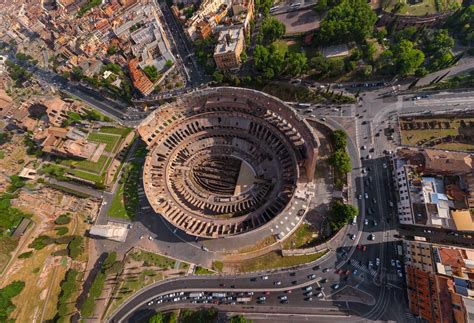 Aerial view of Roman Colosseum during sunset, Rome, Italy - AAEF04911 - Amazing Aerial/Westend61