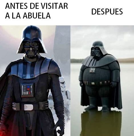 Antes y después de visitar a la abuela, versión Darth Vader - Meme ...