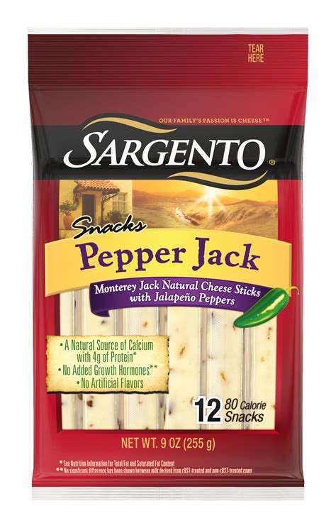 Sargento® Pepper Jack Natural Cheese Sticks, 9 oz., 12-Count - Walmart.com