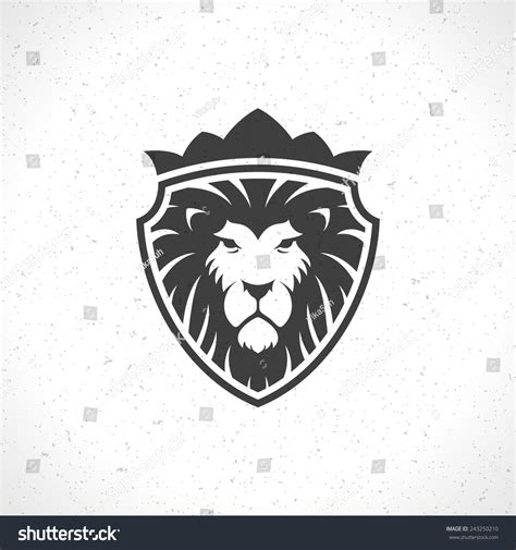 Lion Face Logo Emblem Template For Business Or T-Shirt Design. Vector ...