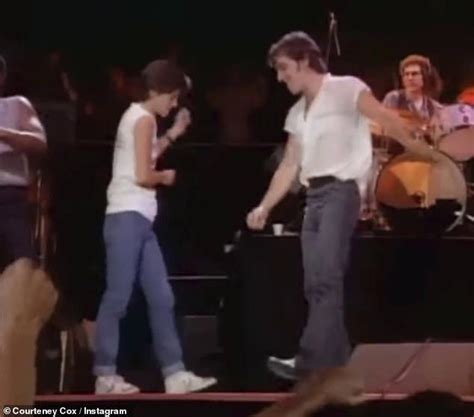 Courteney Cox jumps on the 80s dance trend recreating her iconic dance with Bruce Springsteen in ...