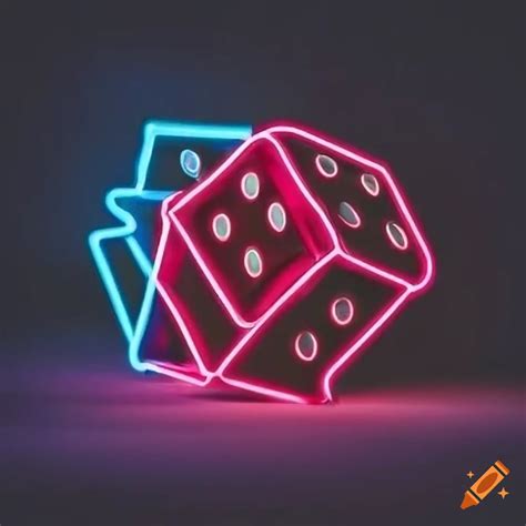 Neon sign of dice