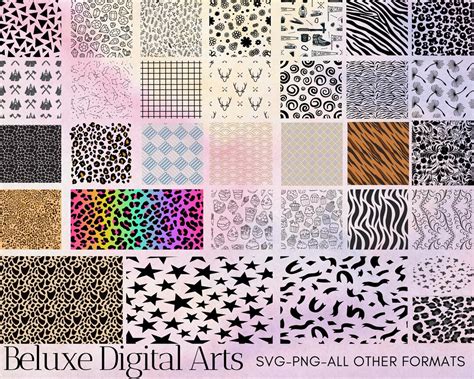 Seamless Patterns Svg Png Bundle Animal Patterns Svg Png - Etsy