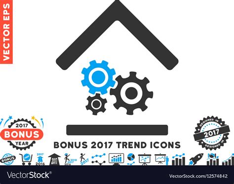 Workshop flat icon with 2017 bonus trend Vector Image