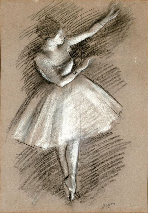 Dancer In White Drawing by Edgar Degas