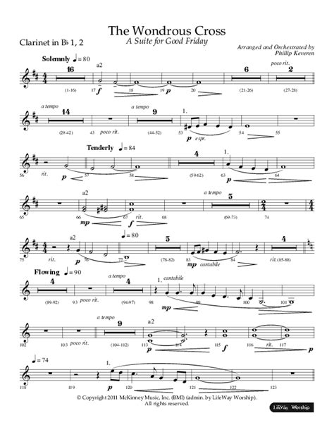 The Wondrous Cross (A Suite For Good Friday) (Choral Anthem SATB) Clarinet Sheet Music PDF ...