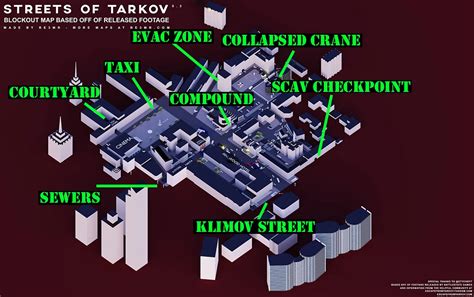 All exfil locations for Escape from Tarkov map Streets of Tarkov ...