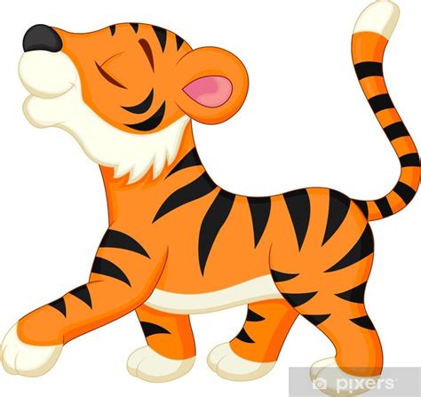 Sticker Cute tiger cartoon - PIXERS.CA