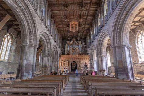 Interior Nave of Saint Davids Cathedral, Wales Editorial Stock Image ...