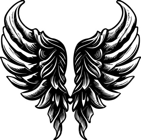 Premium Vector | Wings logo monochrome design style