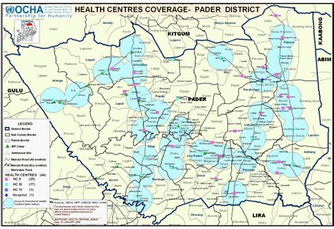 Uganda: Health Centres Coverage - Pader District - Uganda | ReliefWeb