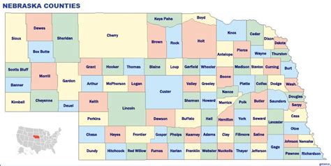 Nebraska counties | Mapas murales de España y el Mundo