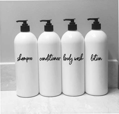 White Plastic Shampoo Bottles With Label Shampoo Dispenser Bottles ...