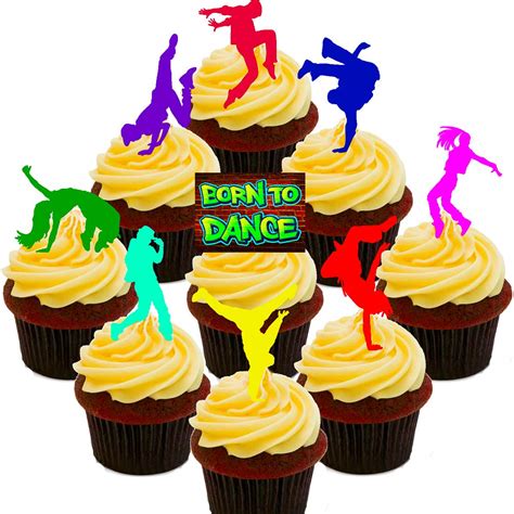 Buy Made4YouBorn to Dance - Street Dancing/Hip-Hop Edible Cupcake Toppers - Stand-up Wafer Cake ...