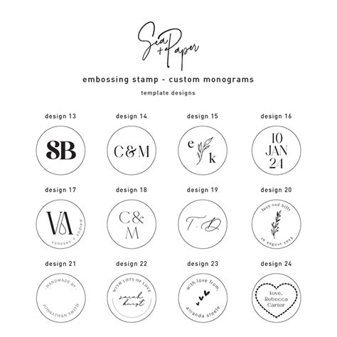 Custom Monogram Embossing Stamp – Sea and Paper Creative Studio