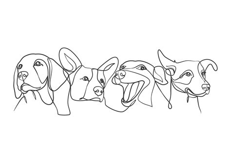 Dog Line Drawing Vector Art, Icons, and Graphics for Free Download