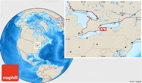 Shaded Relief Location Map of Fonthill