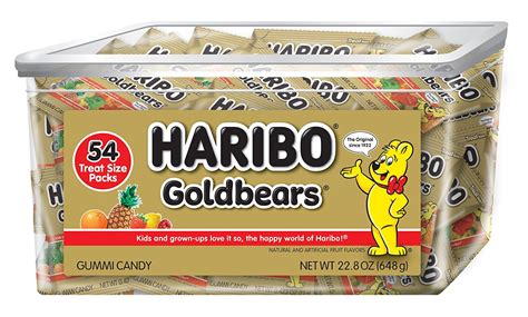 Haribo Goldbears Original Flavor Tub, Individually Wrapped, 54 Count ...