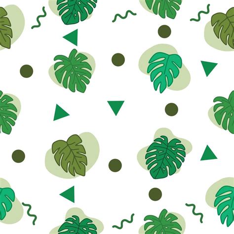 Green leaf leaves design element set Outline Random Green Object Style illustration White ...