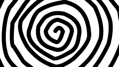 Hand drawn Spinning Hypnotic black spiral animation on white background ...