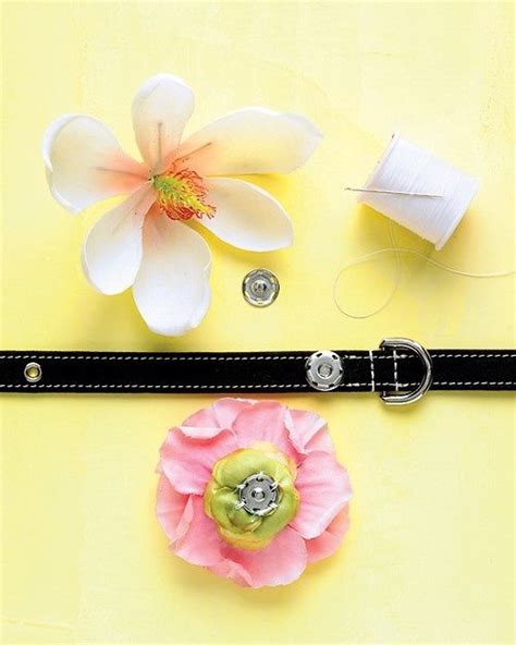 DIY flower dog collar. Using snaps makes the flowers removable and/or interchangeable! (With ...