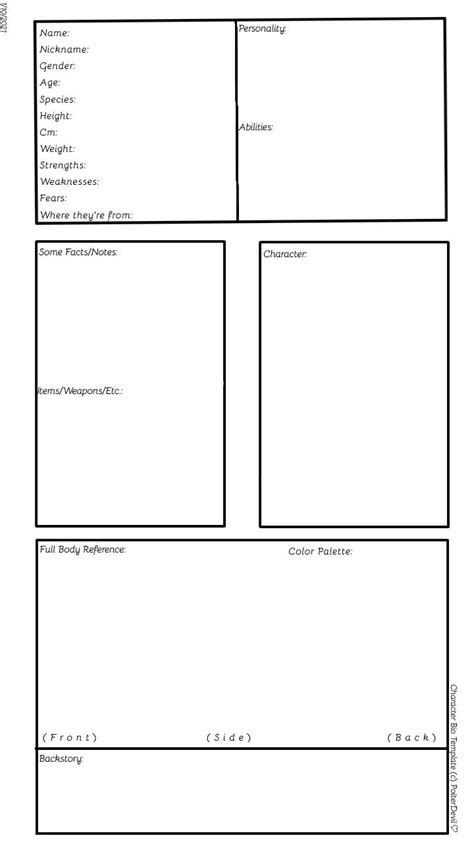 Blank OC/Character Bio Template Sheet by PolterDevil on DeviantArt