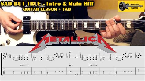 Sad But True (Metallica) GUITAR LESSON w/ TAB - Intro & Main Riff - YouTube