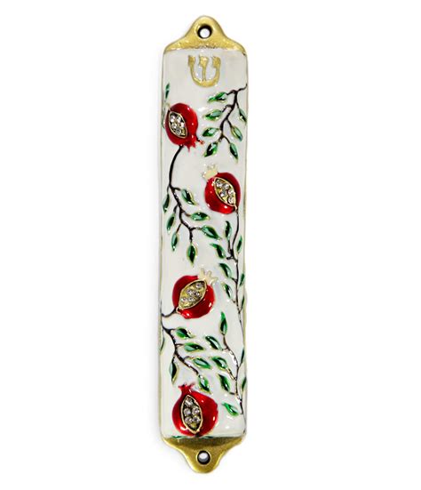 Buy Door Mezuzah Case Modern Pomegranate Tree Design 4" Jewish Mezuzah Cover Home Blessing ...