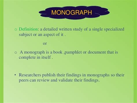 Monograph ppt