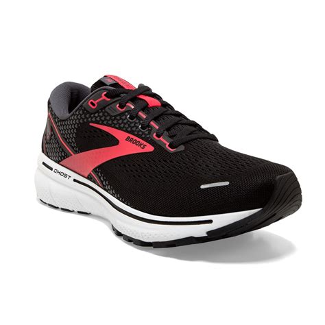 Brooks Womens Ghost 14 Wide | Black / Coral