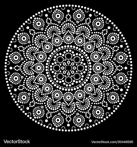 Mandala art australian dot painting white Vector Image