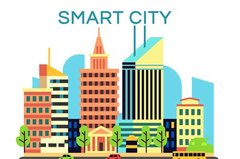 Vector smart city concept with business technology icons By Microvector | TheHungryJPEG