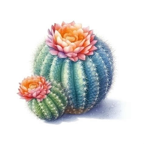 Premium AI Image | Pastel Cactus Isolated on White