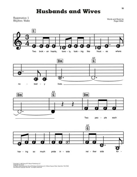 Roger Miller Husbands And Wives Sheet Music Notes