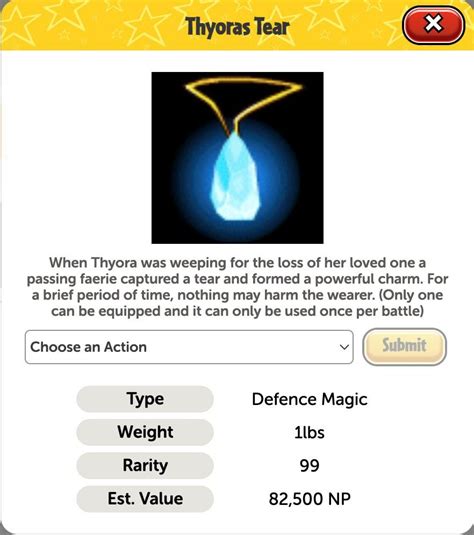 Neopets - Thyoras Tear / Battledome Weapons / Neopoints, Video Gaming, Gaming Accessories, In ...