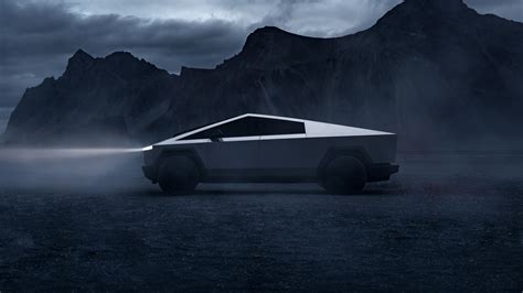 Tesla Cybertruck Wallpaper 4K, 2023, Night, Caves