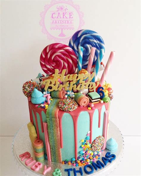 Candy land drip cake! With loads of goodies | Lolly cake, Drip cakes ...