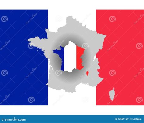 French flag and map stock vector. Illustration of pattern - 135611641