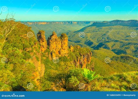 Blue Mountains Echo Point Lookout Stock Image - Image of hill, grose ...